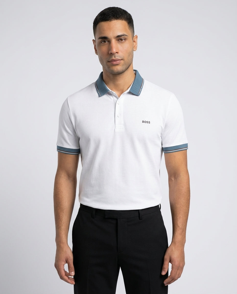BOS-03 Contrast Collar Men's Polo Shirt