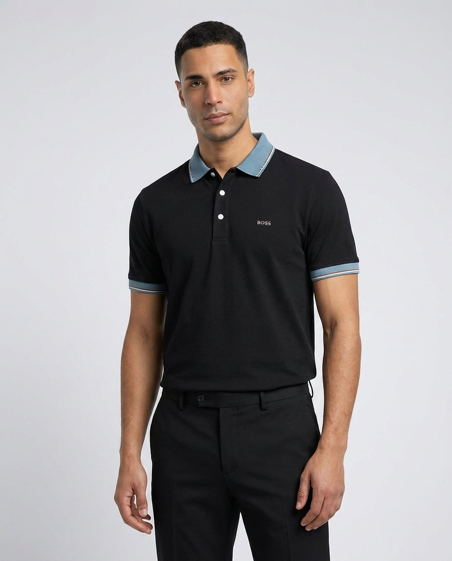 BOS-03 Contrast Collar Men's Polo Shirt